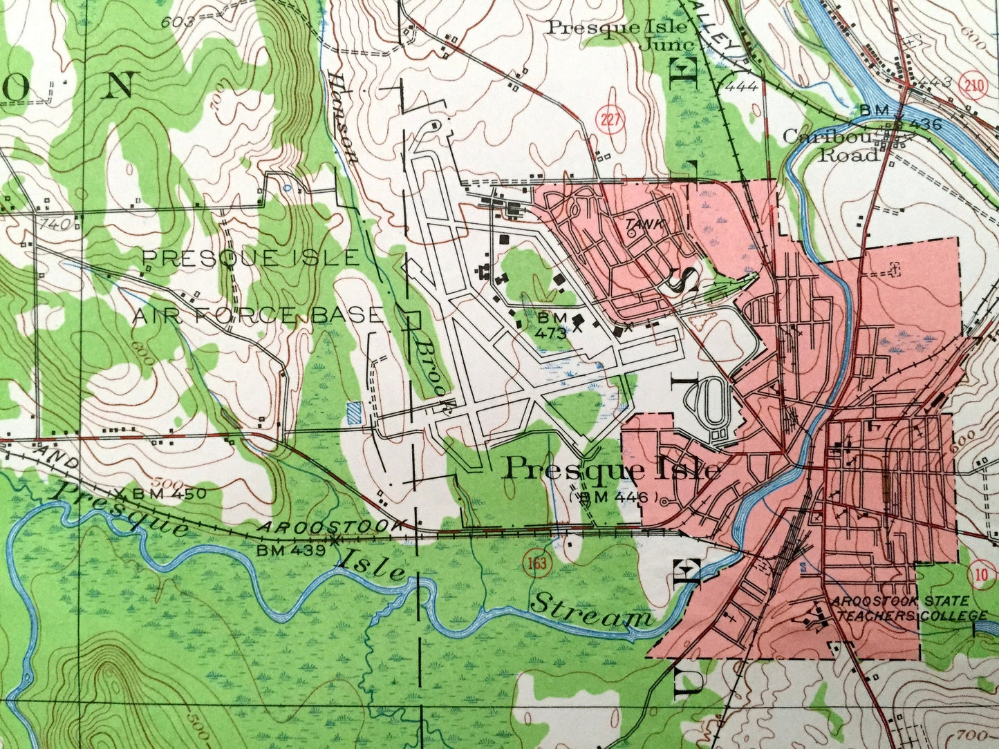 Antique Presque Isle, Maine 1953 US Geological Survey Topographic Map – Aroostook County, Squa Pan, Mapleton, Castle Hill, Chapman, ME
