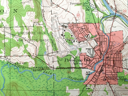 Antique Presque Isle, Maine 1953 US Geological Survey Topographic Map – Aroostook County, Squa Pan, Mapleton, Castle Hill, Chapman, ME