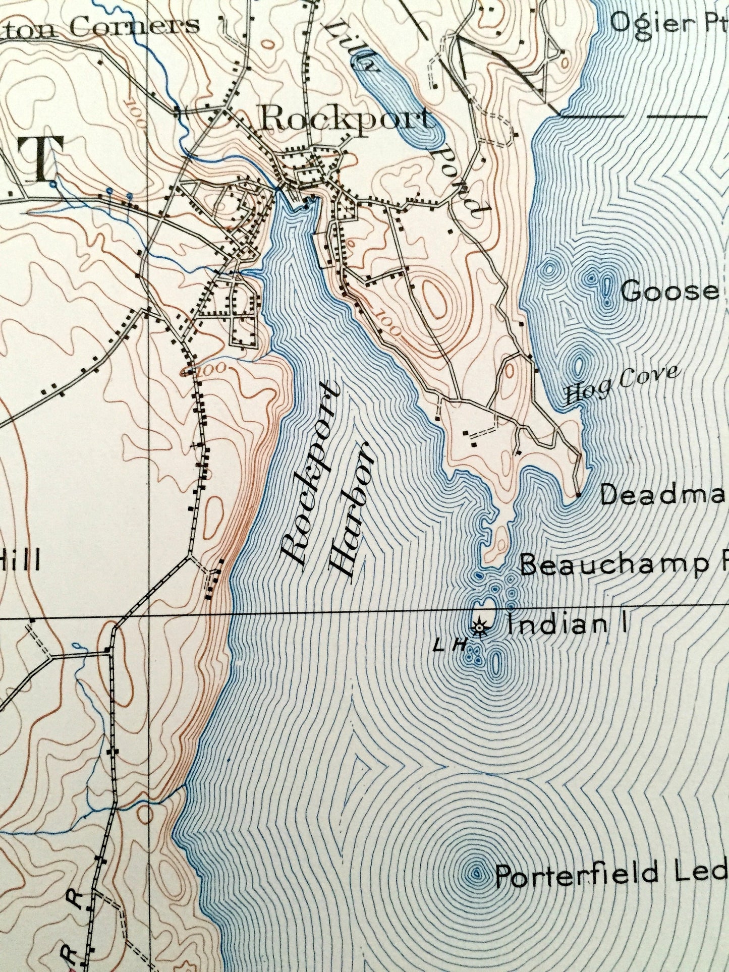 Antique Rockport, Maine 1906 US Geological Survey Topographic Map – Rockland, Camden, Thomaston, Owls Head, Muscle Ridge, St George, Knox ME