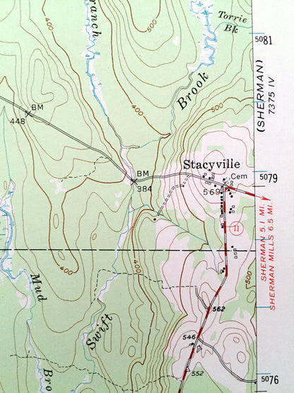 Antique Staceyville, Maine 1953 US Geological Survey Topographic Map – Penobscot County, Patten, Soldiertown, Millinocket, Hunt Mountain, ME