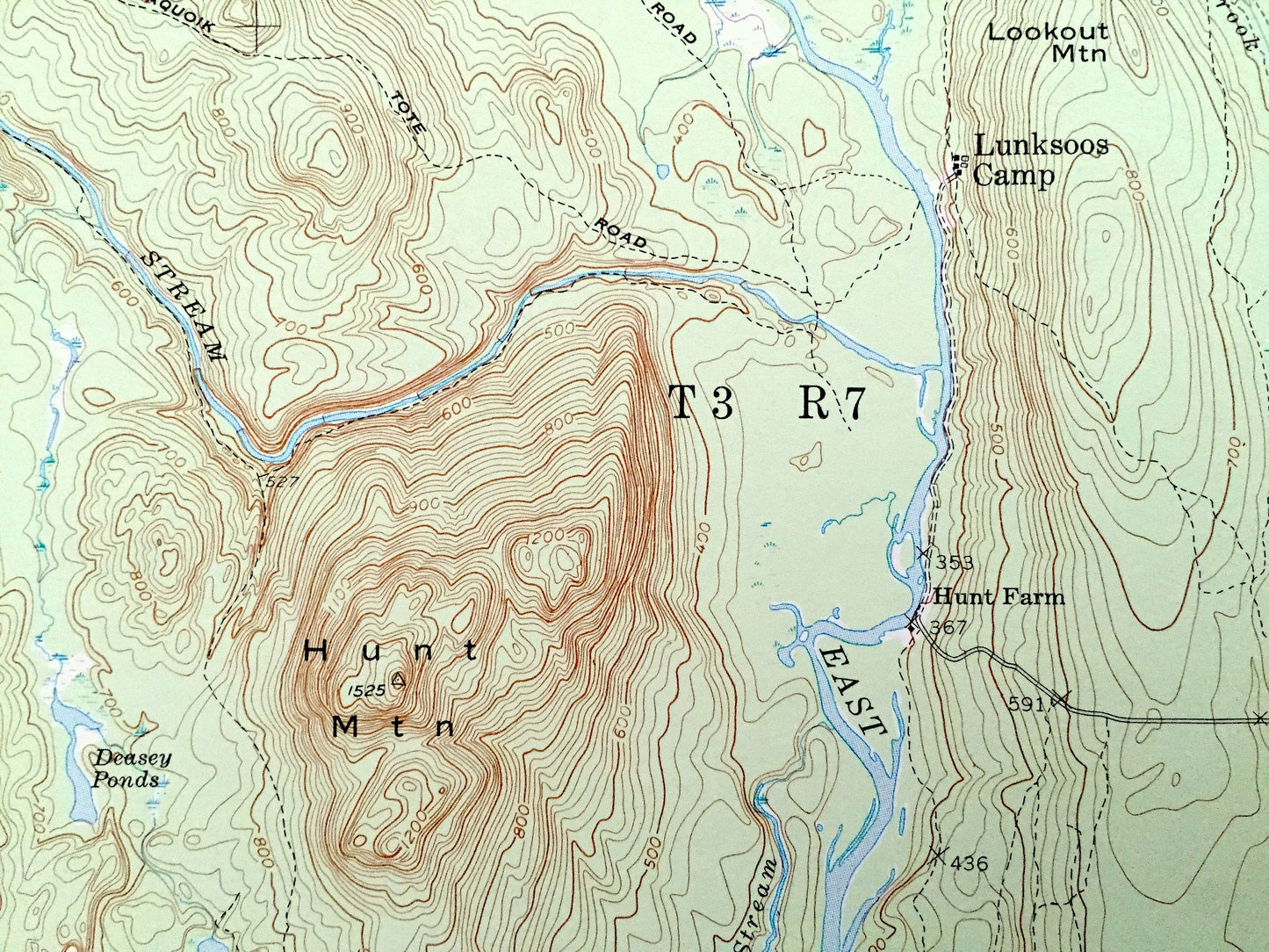 Antique Staceyville, Maine 1953 US Geological Survey Topographic Map – Penobscot County, Patten, Soldiertown, Millinocket, Hunt Mountain, ME
