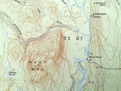 Antique Staceyville, Maine 1953 US Geological Survey Topographic Map – Penobscot County, Patten, Soldiertown, Millinocket, Hunt Mountain, ME
