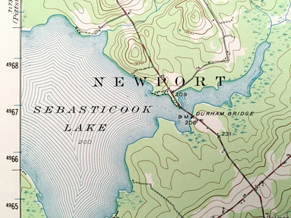 Antique Stetson, Maine 1955 US Geological Survey Topographic Map – Corinna, Exeter, Corinth, Levant, New Port, Plymouth, Etna, Carmel, ME
