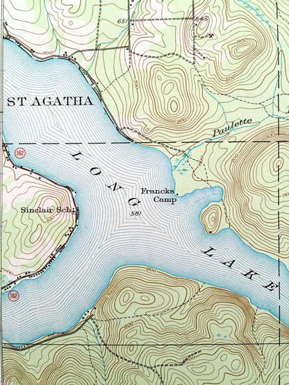 Antique Stockholm, Maine 1953 US Geological Survey Topographic Map – Madawaska, Grand Isle, Van Buren, Cyr, Connor, New Sweden, Westmanland