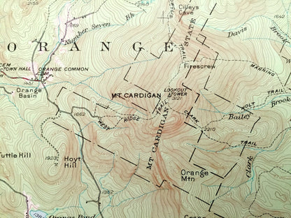 Antique Newfound Lake, New Hampshire 1956 US Geological Survey Topographic Map – Hebron, Bristol, Alexandria, Orange, Danbury Mt Cardigan NH