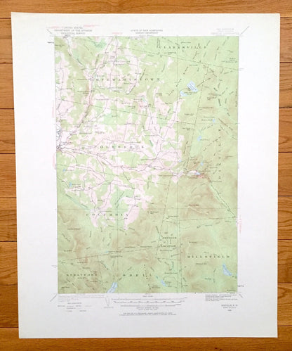 Antique Dixville Notch, New Hampshire 1930 US Geological Survey Topographic Map - Colebrook, Columbia, Stewartstown Stratford Clarksville NH