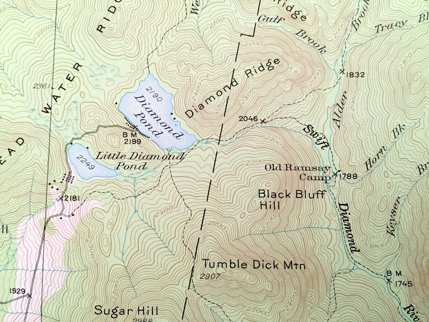 Antique Dixville Notch, New Hampshire 1930 US Geological Survey Topographic Map - Colebrook, Columbia, Stewartstown Stratford Clarksville NH