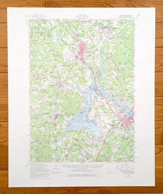 Antique Dover, New Hampshire 1956 US Geological Survey Topographic Map – Portsmouth, Durham, Pease, Great Bay, Kittery, Berwick, Maine, NH