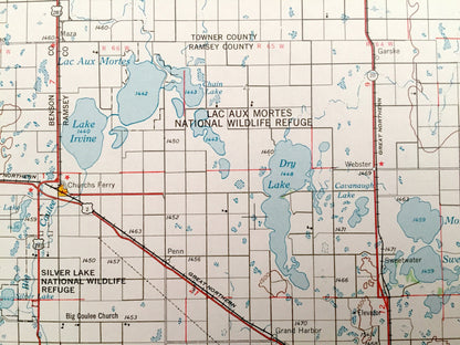 Antique Devils Lake, North Dakota 1953 US Geological Survey Topographic Map – Lakota, Cando, Rugby, Langdon, Rolla, Rolette, Bisbee, Egeland