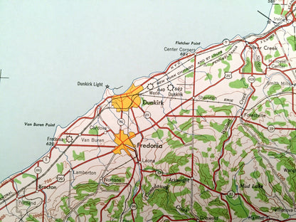 Antique Buffalo, New York 1960 US Geological Survey Topographic Map – East Aurora, Hamburg, Batavia, Warsaw, Lancaster, Jamestown, Ontario