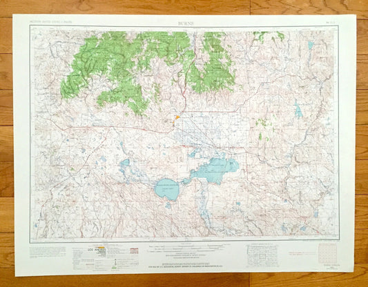 Antique Burns, Oregon 1955 US Geological Survey Topographic Map – Harney County, Hines, Buchanan, Riley Wagontire Malheur National Forest OR