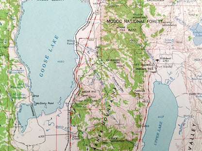 Antique Alturas, California 1962 US Geological Survey Topographic Map – McArthur, Bieber, Dorris, Tulelake, Cedarville, Adin Perez Curtis CA
