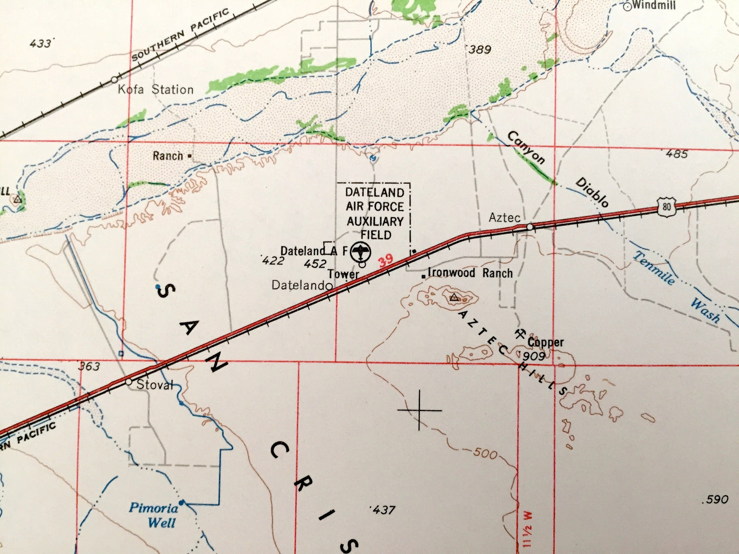 Antique Ajo, Arizona 1962 US Geological Survey Topographic Map – Roswood, Gila Bend, Schuchuli, Quijotoa, Big Horn, Freeman, Smurr Mohawk AZ