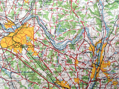 Antique Albany, New York 1962 US Geological Survey Topographic Map – Berkshires, Troy, Schenectady, Hudson, Catskill, Watervliet, Cohoes, MA