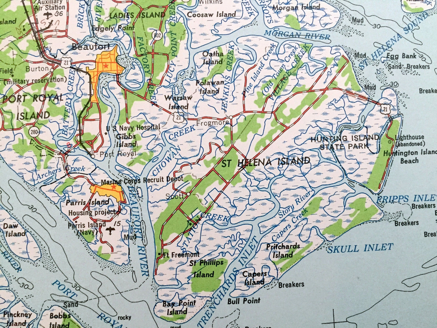Antique Savannah, Georgia 1961 US Geological Survey Topographic Map – South Carolina, Statesboro, Claxton, Sylvania, Millen, Bloomingdale GA