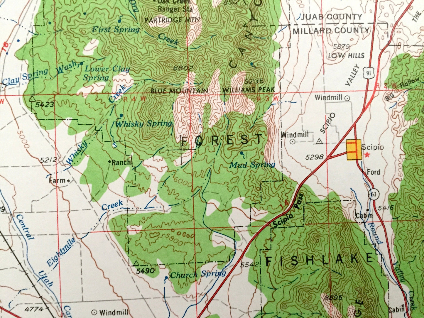 Antique Delta, Utah 1962 US Geological Survey Topographic Map – Oak City, Hinckley, Lynndyl, Holden, Scipio, Deseret, Dividend, Leamington
