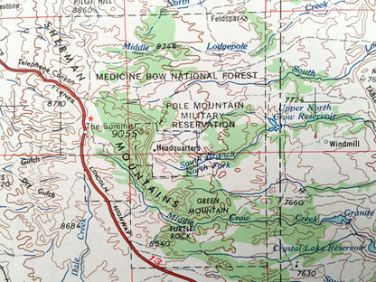 Antique Cheyenne, Wyoming 1954 US Geological Survey Topographic Map – Laramie, Bosler, Pine Bluffs, Burns, Gleason, Diamond, La Grange