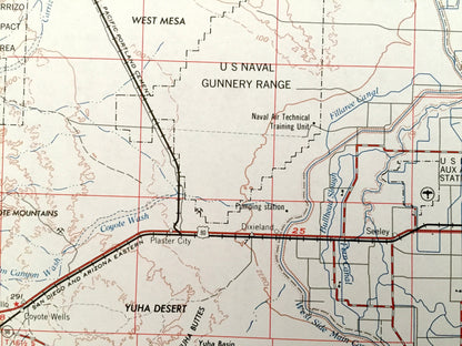 Antique El Centro, California 1964 US Geological Survey Topographic Map – Holtville, Calexico, Brawley, Dixieland, Seeley, Meloland, Arizona