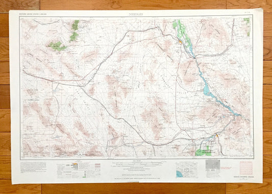 Antique Needles, California 1956 US Geological Survey Topographic Map – Klinefelter, Homer, Goffs, Fenner, Danby, Saltus, Chemehuevi Valley