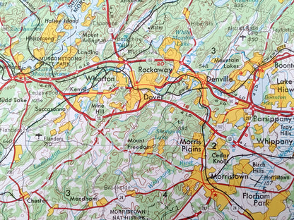 Antique Newark, New Jersey 1944 US Geological Survey Topographic Map – Elizabeth, Hoboken, Paterson, Trenton, Asbury Park, Philadelphia