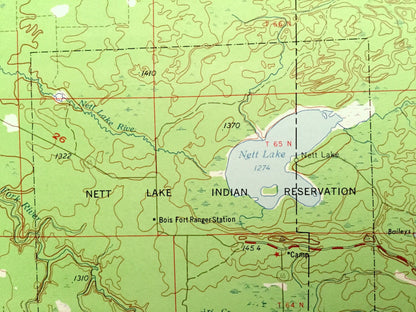 Antique International Falls, Minnesota 1958 US Geological Survey Topographic Map – Ranier, Ericsburg, Cusson, Glendale, Manitou, Littlefork