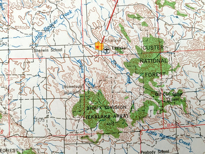 Antique Ekalaka, Montana 1965 US Geological Survey Topographic Map – Broadus, Volborg, Epsie, Boyes Hammond Alzada Custer National Forest MT