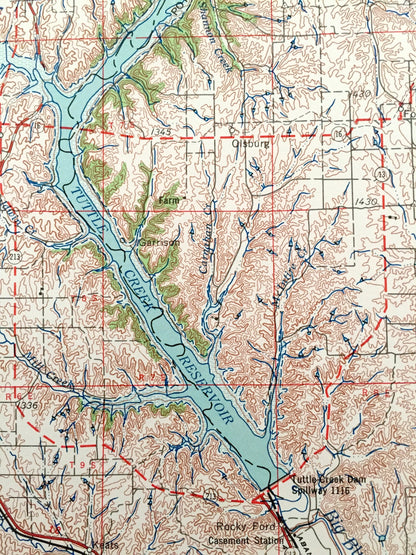 Antique Manhattan, Kansas 1955 US Geological Survey Topographic Map – Junction City, Clay Center, Minneapolis Concordia Belleville Wamego KS