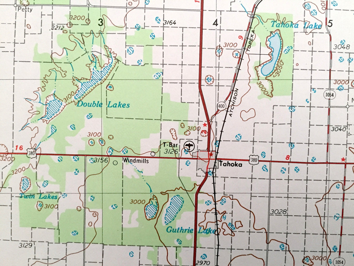Antique Lubbock, Texas 1954 US Geological Survey Topographic Map – Slaton, Tahoka, Idalou, Abernathy, Floydada, Crosbyton, Aspermont Spur TX