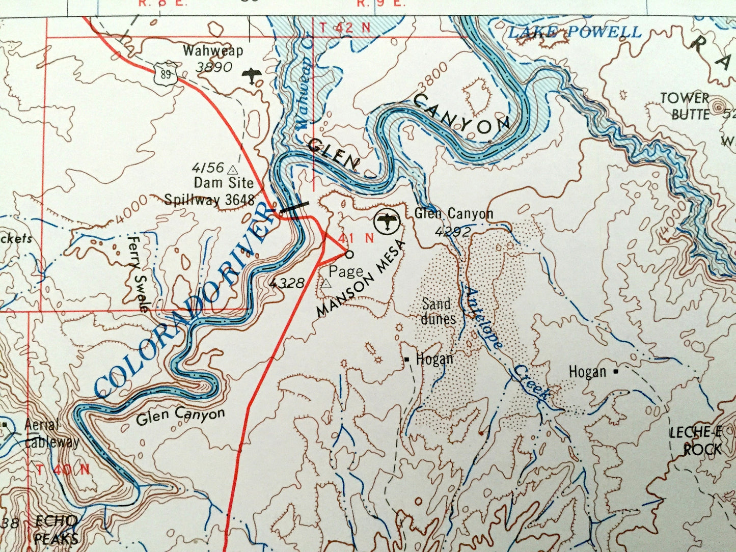 Antique Marble Canyon, Arizona 1956 US Geological Survey Topographic Map – Tuba City, Moenkopi, Page, Kaibito, Shonto, Colorado River, Utah