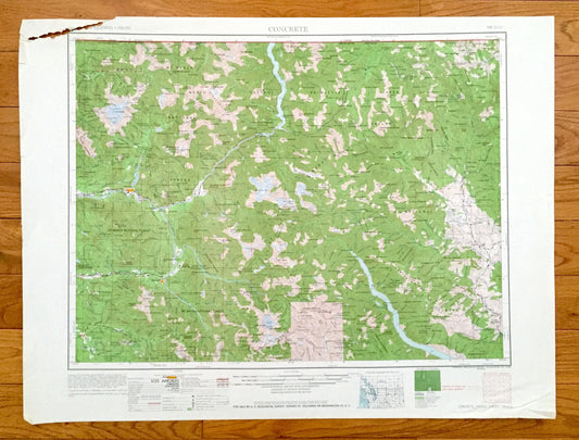 Antique Concrete, Washington 1962 US Geological Survey Topographic Map – Van Horn, Rockport, Granite Falls, Darrington, Newhalem, Canada