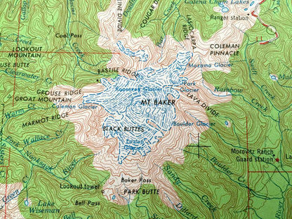 Antique Concrete, Washington 1962 US Geological Survey Topographic Map – Van Horn, Rockport, Granite Falls, Darrington, Newhalem, Canada