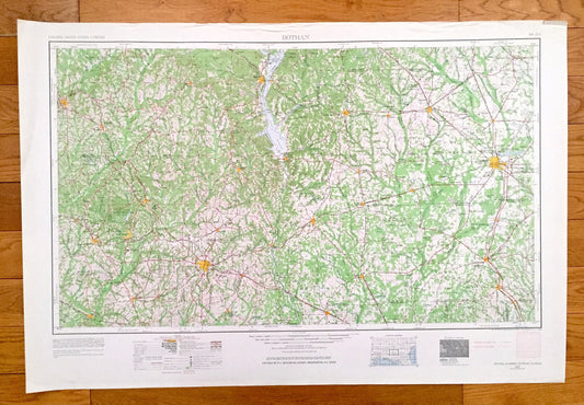 Antique Dothan, Alabama 1953 US Geological Survey Topographic Map – Fort Rucker, Enterprise, Ozark, Headland, Ashford, Georgia, Florida