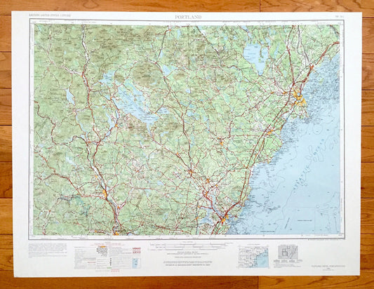Antique Portland, Maine 1956 US Geological Survey Topographic Map – Westbrook, Sanford, Kittery, Biddeford, Saco, Yarmouth Sebago Lake ME NH