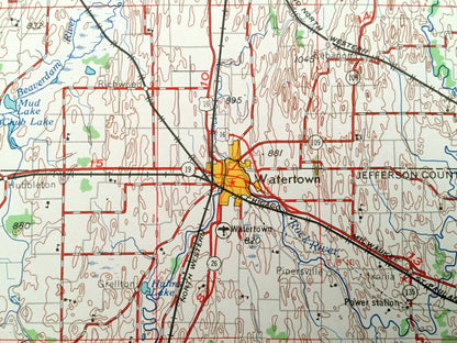 Antique Madison, Wisconsin 1957 US Geological Survey Topographic Map – Milwaukee, Wauwatosa, West Allis, Fond Du Lac, Portage, Beaver Dam WI