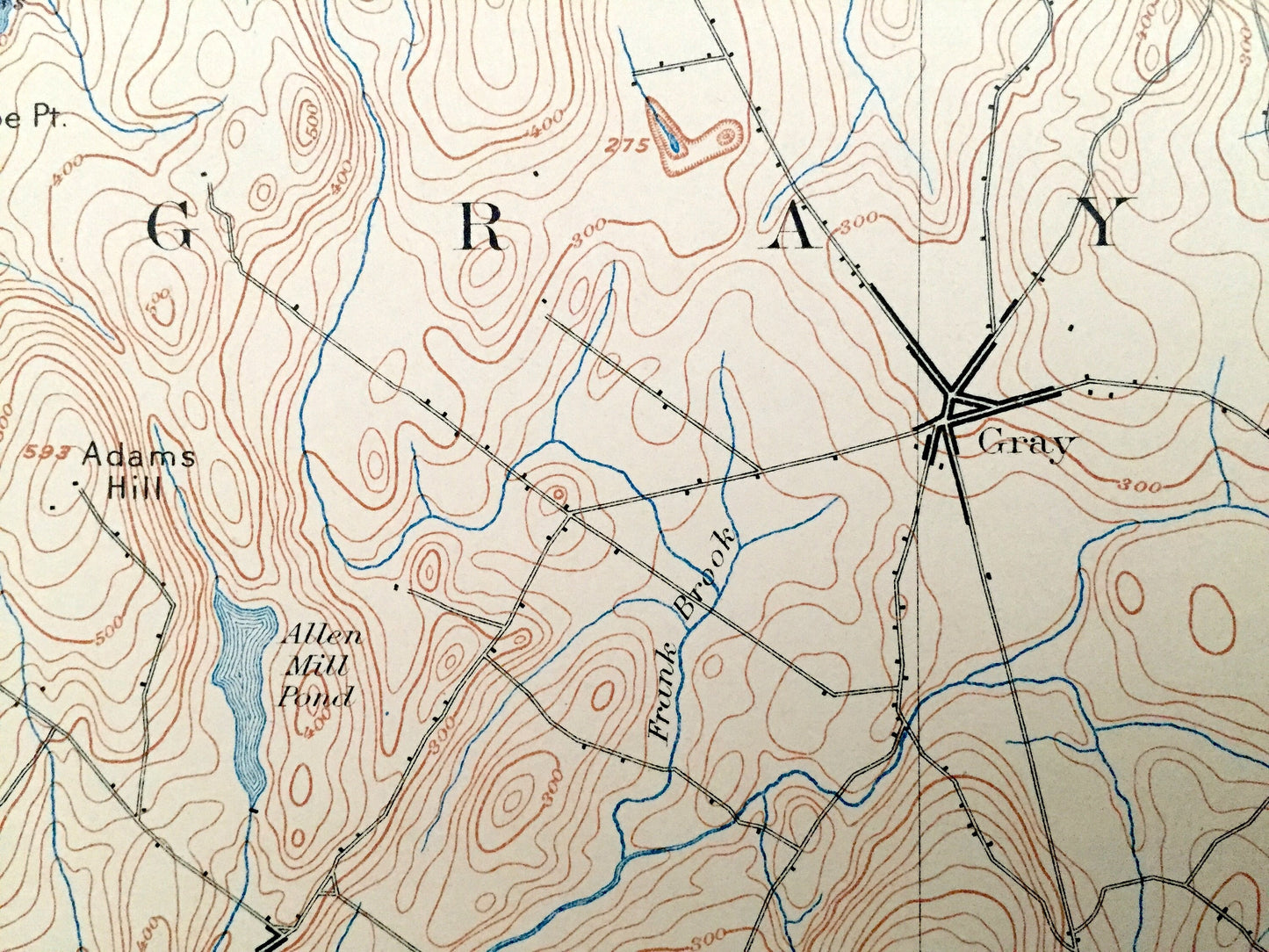 Antique Sebago Lake, Maine 1898 US Geological Survey Topographic Map – Cumberland County, Gray, Raymond, Poland, New Gloucester, Standish ME