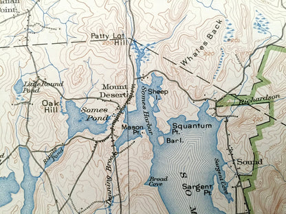 Antique Mount Desert, Maine 1904 US Geological Survey Topographic Map – Tremont, Eden, Southwest, Blue Hill, Acadia Park, Bar Harbor, ME