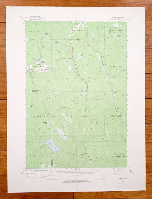 Antique Oxbow, Maine 1965 US Geological Survey Topographic Map – Masardis, Griswold, Pride, St. Croix, Umcolcus Lake, Aroostook, Penobscot