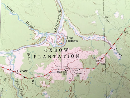 Antique Oxbow, Maine 1965 US Geological Survey Topographic Map – Masardis, Griswold, Pride, St. Croix, Umcolcus Lake, Aroostook, Penobscot