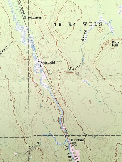 Antique Oxbow, Maine 1965 US Geological Survey Topographic Map – Masardis, Griswold, Pride, St. Croix, Umcolcus Lake, Aroostook, Penobscot