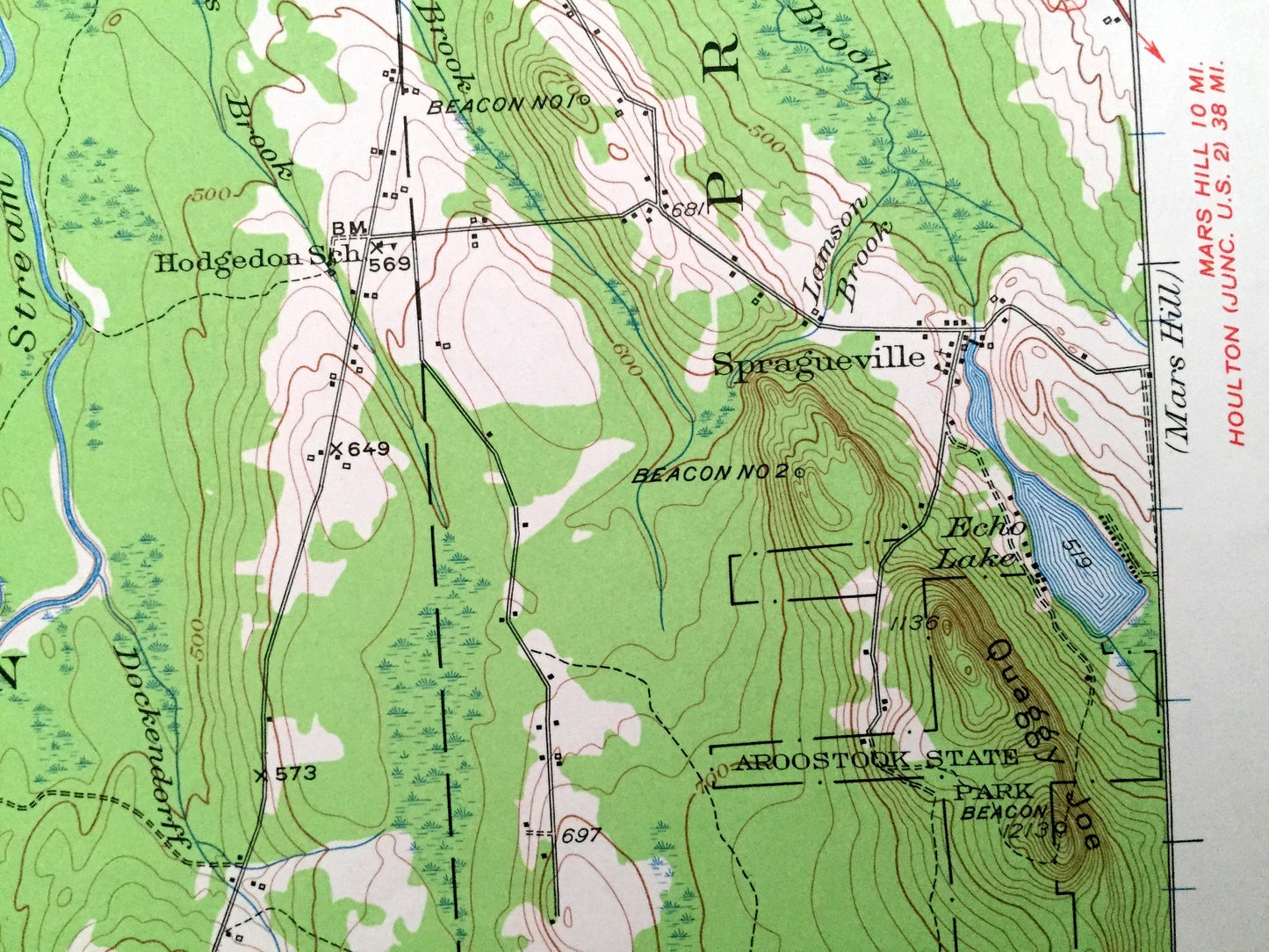 Antique Presque Isle, Maine 1953 US Geological Survey Topographic Map – Aroostook County, Squa Pan, Mapleton, Castle Hill, Chapman, ME