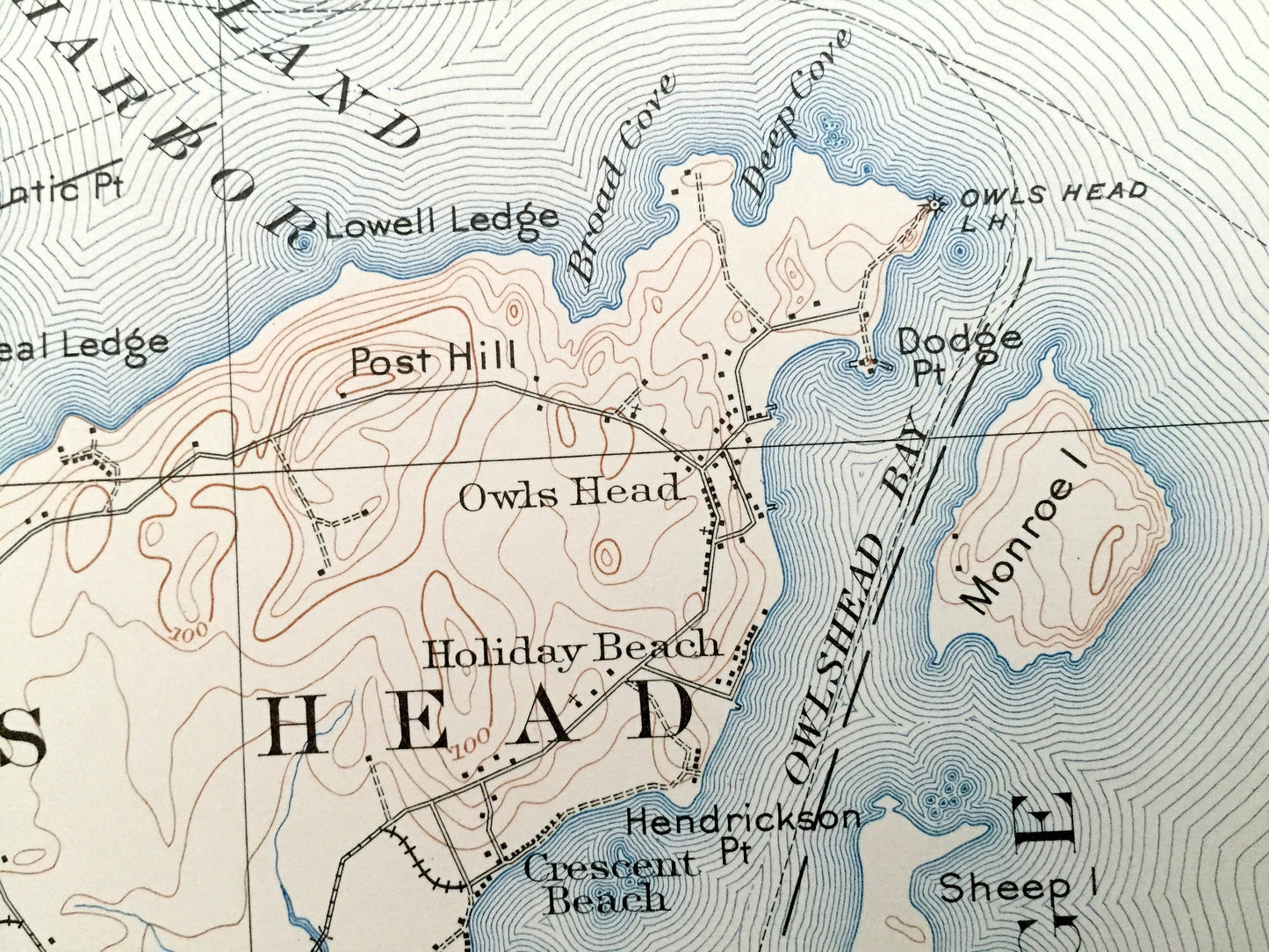Antique Rockport, Maine 1906 US Geological Survey Topographic Map – Rockland, Camden, Thomaston, Owls Head, Muscle Ridge, St George, Knox ME