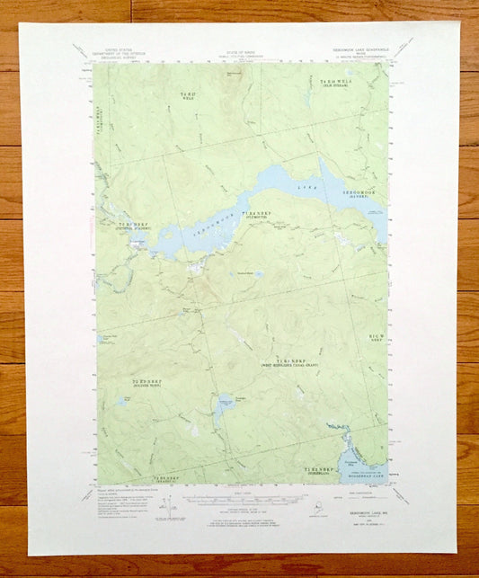 Antique Seboomook Lake, Maine 1954 US Geological Survey Topographic Map – Moosehead Lake, Piscataquis, Somerset County, Tomhegan, Pittston