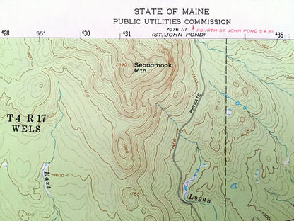 Antique Seboomook Lake, Maine 1954 US Geological Survey Topographic Map – Moosehead Lake, Piscataquis, Somerset County, Tomhegan, Pittston