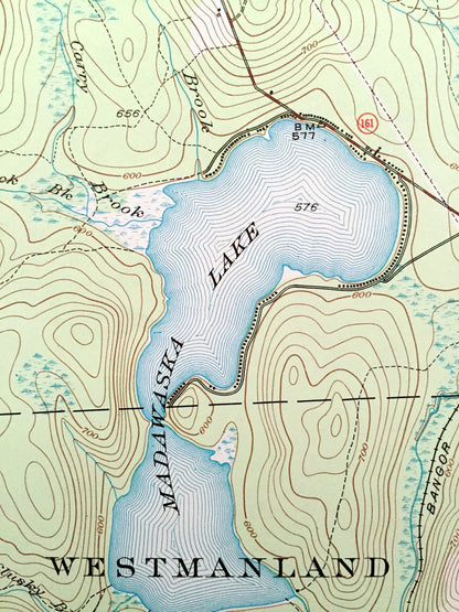 Antique Stockholm, Maine 1953 US Geological Survey Topographic Map – Madawaska, Grand Isle, Van Buren, Cyr, Connor, New Sweden, Westmanland