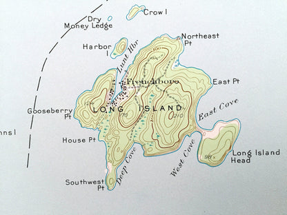 Antique Swans Island, Maine 1943 US Geological Survey Topographic Map – Tremont, Southwest Harbor, Cranberry Isles, Long Island, Hancock, ME