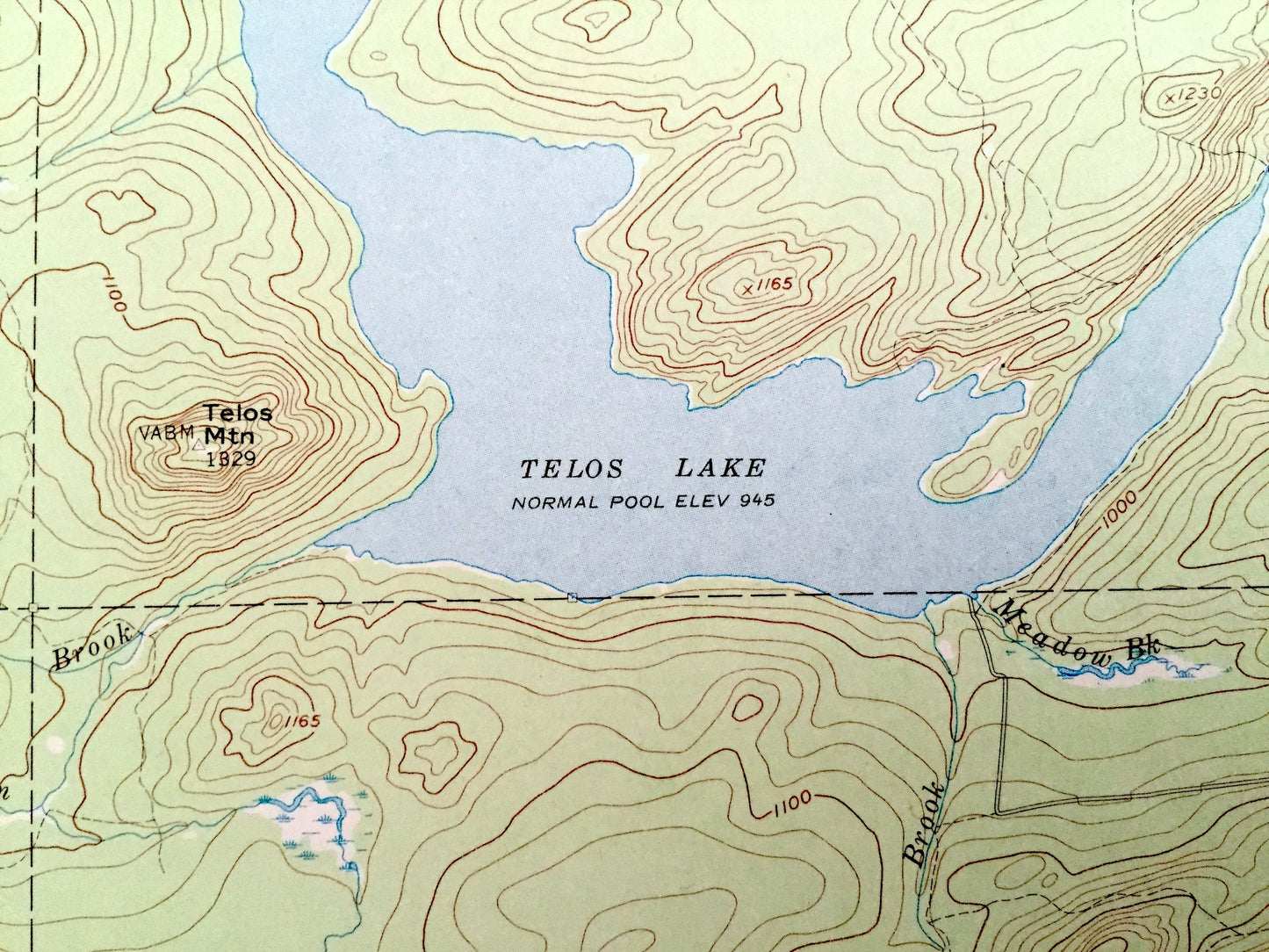 Antique Telos Lake, Maine 1957 US Geological Survey Topographic Map – Piscataquis County, Baxter State Park, Chamberlain, Nesowadnehunk