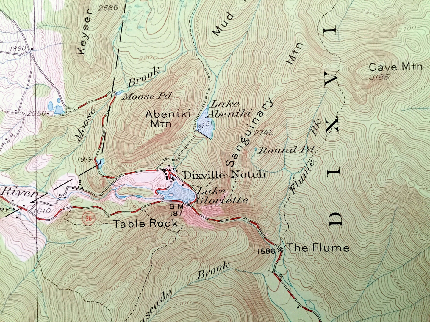 Antique Dixville Notch, New Hampshire 1930 US Geological Survey Topographic Map - Colebrook, Columbia, Stewartstown Stratford Clarksville NH
