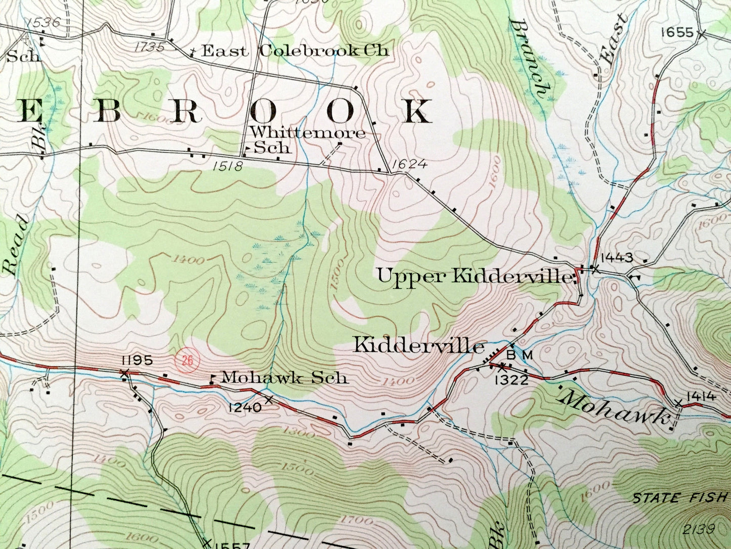 Antique Dixville Notch, New Hampshire 1930 US Geological Survey Topographic Map - Colebrook, Columbia, Stewartstown Stratford Clarksville NH