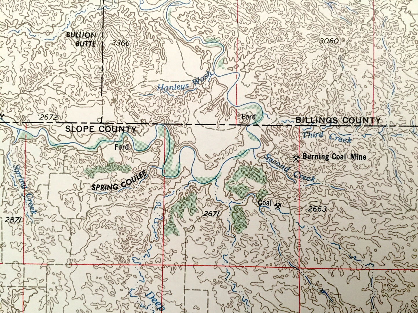 Antique Dickinson, North Dakota 1955 US Geological Survey Topographic Map – Belfield, Hebron, New England, Mott, Hettinger, Bowman, Beach
