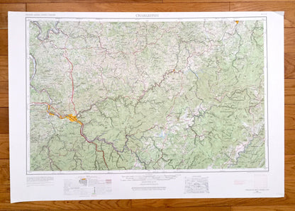 Antique Charleston, West Virginia 1956 US Geological Survey Topographic Map – Saint Albans, Chesapeake, Gassaway, Buckhannon, Dunbar, Nitro